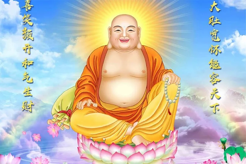 Ảnh Phật Di Lặc đẹp rạng rỡ với nụ cười hiền hòa từ bi