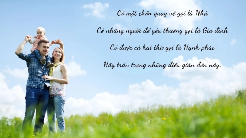Caption về gia đình hạnh phúc đáng nhớ