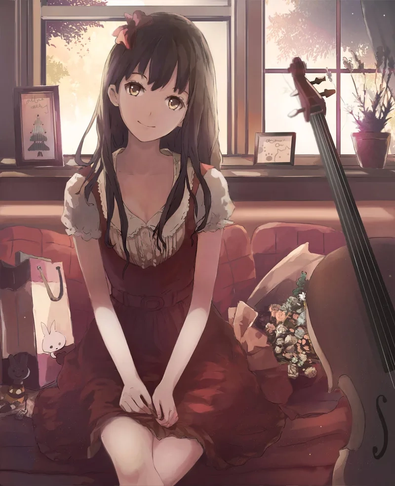 Dịu dàng mộng mơ qua ảnh nền gái xinh anime